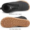 FLARUT Mens Womens Barefoot Snow Boots Winter Warm Shoes Fur Lined Wide Toe Box Zero Drop Ankle Sneakers(C-black)