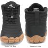 FLARUT Mens Womens Barefoot Snow Boots Winter Warm Shoes Fur Lined Wide Toe Box Zero Drop Ankle Sneakers(C-black)