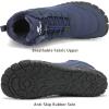 FLARUT Mens Womens Barefoot Snow Boots Winter Warm Shoes Fur Lined Wide Toe Box Zero Drop Ankle Sneakers(C-blue)