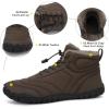 FLARUT Mens Womens Barefoot Snow Boots Winter Warm Shoes Fur Lined Wide Toe Box Zero Drop Ankle Sneakers(C-coffee)