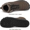 FLARUT Mens Womens Barefoot Snow Boots Winter Warm Shoes Fur Lined Wide Toe Box Zero Drop Ankle Sneakers(C-coffee)