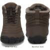 FLARUT Mens Womens Barefoot Snow Boots Winter Warm Shoes Fur Lined Wide Toe Box Zero Drop Ankle Sneakers(C-coffee)