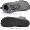 FLARUT Mens Womens Barefoot Snow Boots Winter Warm Shoes Fur Lined Wide Toe Box Zero Drop Ankle Sneakers(C-grey)