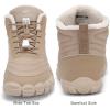 FLARUT Mens Womens Barefoot Snow Boots Winter Warm Shoes Fur Lined Wide Toe Box Zero Drop Ankle Sneakers(C-khaki)