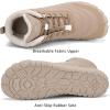 FLARUT Mens Womens Barefoot Snow Boots Winter Warm Shoes Fur Lined Wide Toe Box Zero Drop Ankle Sneakers(C-khaki)