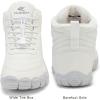 FLARUT Mens Womens Barefoot Snow Boots Winter Warm Shoes Fur Lined Wide Toe Box Zero Drop Ankle Sneakers(C-white)