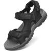 FLARUT Men’s Athletic Sandals Sport Outdoor Hiking Sandals Open Toe Leather Walking Sandals Beach Water Shoes(A-black)