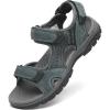 FLARUT Men’s Athletic Sandals Sport Outdoor Hiking Sandals Open Toe Leather Walking Sandals Beach Water Shoes(A-grey)