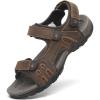 FLARUT Men’s Athletic Sandals Sport Outdoor Hiking Sandals Open Toe Leather Walking Sandals Beach Water Shoes(B-dark Brown)