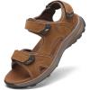 FLARUT Men’s Sport Sandals Outdoor Hiking Sandal Open Toe Walking Sandals for Summer Beach Water Shoes(Brown-c)