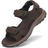 FLARUT Men’s Sport Sandals Outdoor Hiking Sandal Open Toe Walking Sandals for Summer Beach Water Shoes(Dark Brown-c)