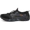 FLARUT Men’s Sandals Barefoot Hiking Shoes Quick Dry Breathable Mesh Lightweight Outdoor Training Water Walking Shoes(B-black)