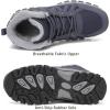 FLARUT Mens Snow Boots Insulated Fur Liner Winter Warm Hiking Shoes Walking Sneaker(M-blue)