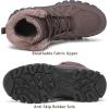 FLARUT Mens Snow Boots Insulated Fur Liner Winter Warm Hiking Shoes Walking Sneaker(M-dark Brown)
