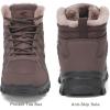 FLARUT Mens Snow Boots Insulated Fur Liner Winter Warm Hiking Shoes Walking Sneaker(M-dark Brown)