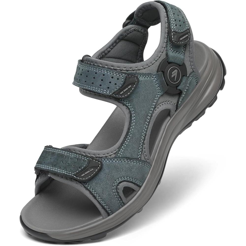 image:imageFLARUT Mens Athletic Sandals Sport Outdoor Hiking Sandals Open Toe Leather Walking Sandals Beach Water ShoesGreya