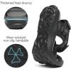 FLARUT Men’s Athletic Sandals Sport Outdoor Hiking Sandals Open Toe Leather Walking Sandals Beach Water Shoes(Black-a)