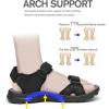 FLARUT Men’s Athletic Sandals Sport Outdoor Hiking Sandals Open Toe Leather Walking Sandals Beach Water Shoes(Black-a)