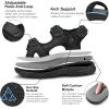 FLARUT Men’s Athletic Sandals Sport Outdoor Hiking Sandals Open Toe Leather Walking Sandals Beach Water Shoes(Black-a)