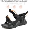 FLARUT Men’s Athletic Sandals Sport Outdoor Hiking Sandals Open Toe Leather Walking Sandals Beach Water Shoes(Black-a)
