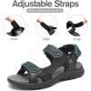 FLARUT Men’s Athletic Sandals Sport Outdoor Hiking Sandals Open Toe Leather Walking Sandals Beach Water Shoes(Black-b)