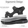 FLARUT Men’s Athletic Sandals Sport Outdoor Hiking Sandals Open Toe Leather Walking Sandals Beach Water Shoes(Black-b)