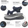 FLARUT Men’s Athletic Sandals Sport Outdoor Hiking Sandals Open Toe Leather Walking Sandals Beach Water Shoes(Blue-a)