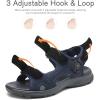 FLARUT Men’s Athletic Sandals Sport Outdoor Hiking Sandals Open Toe Leather Walking Sandals Beach Water Shoes(Blue-a)