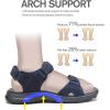 FLARUT Men’s Athletic Sandals Sport Outdoor Hiking Sandals Open Toe Leather Walking Sandals Beach Water Shoes(Blue-a)