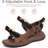FLARUT Men’s Athletic Sandals Sport Outdoor Hiking Sandals Open Toe Leather Walking Sandals Beach Water Shoes(Brown-a)