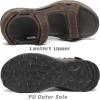 FLARUT Men’s Athletic Sandals Sport Outdoor Hiking Sandals Open Toe Leather Walking Sandals Beach Water Shoes(Dark Brown-a)