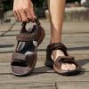 FLARUT Men’s Athletic Sandals Sport Outdoor Hiking Sandals Open Toe Leather Walking Sandals Beach Water Shoes(Dark Brown-a)