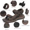 FLARUT Men’s Athletic Sandals Sport Outdoor Hiking Sandals Open Toe Leather Walking Sandals Beach Water Shoes(Dark Brown-a)