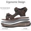 FLARUT Men’s Athletic Sandals Sport Outdoor Hiking Sandals Open Toe Leather Walking Sandals Beach Water Shoes(Dark Brown-b)