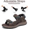 FLARUT Men’s Athletic Sandals Sport Outdoor Hiking Sandals Open Toe Leather Walking Sandals Beach Water Shoes(Dark Brown-b)