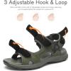 FLARUT Men’s Athletic Sandals Sport Outdoor Hiking Sandals Open Toe Leather Walking Sandals Beach Water Shoes(Green-a)