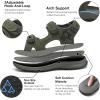 FLARUT Men’s Athletic Sandals Sport Outdoor Hiking Sandals Open Toe Leather Walking Sandals Beach Water Shoes(Green-a)