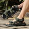 FLARUT Men’s Athletic Sandals Sport Outdoor Hiking Sandals Open Toe Leather Walking Sandals Beach Water Shoes(Green-a)