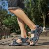 FLARUT Men’s Athletic Sandals Sport Outdoor Hiking Sandals Open Toe Leather Walking Sandals Beach Water Shoes(Grey-a)