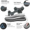 FLARUT Men’s Athletic Sandals Sport Outdoor Hiking Sandals Open Toe Leather Walking Sandals Beach Water Shoes(Grey-a)