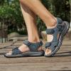 FLARUT Men’s Athletic Sandals Sport Outdoor Hiking Sandals Open Toe Leather Walking Sandals Beach Water Shoes(Grey-a)