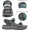 FLARUT Men’s Athletic Sandals Sport Outdoor Hiking Sandals Open Toe Leather Walking Sandals Beach Water Shoes(Grey-b)