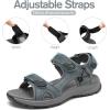 FLARUT Men’s Athletic Sandals Sport Outdoor Hiking Sandals Open Toe Leather Walking Sandals Beach Water Shoes(Grey-b)