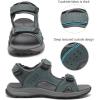 FLARUT Men’s Athletic Sandals Sport Outdoor Hiking Sandals Open Toe Leather Walking Sandals Beach Water Shoes(Grey-c)