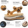 FLARUT Men’s Athletic Sandals Sport Outdoor Hiking Sandals Open Toe Leather Walking Sandals Beach Water Shoes(Yellow-a)