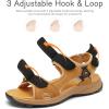 FLARUT Men’s Athletic Sandals Sport Outdoor Hiking Sandals Open Toe Leather Walking Sandals Beach Water Shoes(Yellow-a)