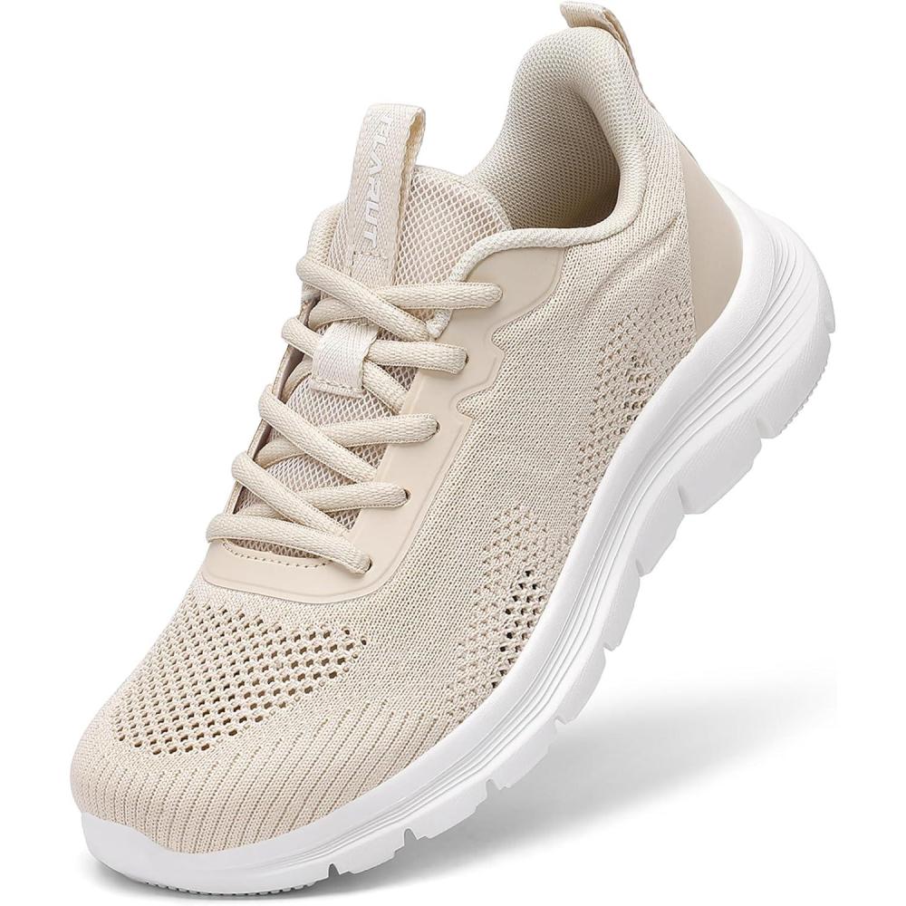 image:imageFLARUT Womens Running Shoes Lightweight Breathable Sport Sneakers Casual Comfort Walking Athletic Non SlipBeige