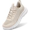 FLARUT Women’s Running Shoes Lightweight Breathable Sport Sneakers Casual Comfort Walking Athletic Non Slip(Beige)