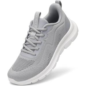 FLARUT Women’s Running Shoes Lightweight Breathable Sport Sneakers Casual Comfort Walking Athletic Non Slip(Grey)
