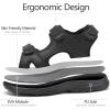 FLARUT Men’s Athletic Sandals Sport Outdoor Hiking Sandals Open Toe Leather Walking Sandals Beach Water Shoes(Black-c)